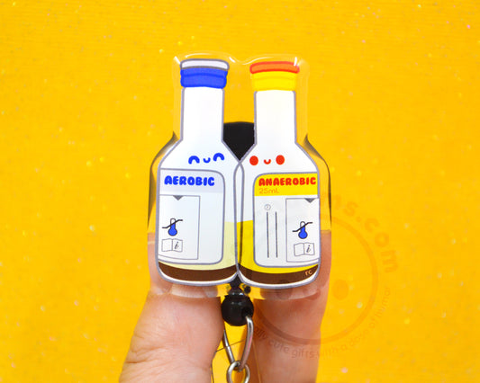 Culture Bottles Acrylic Badge Reel