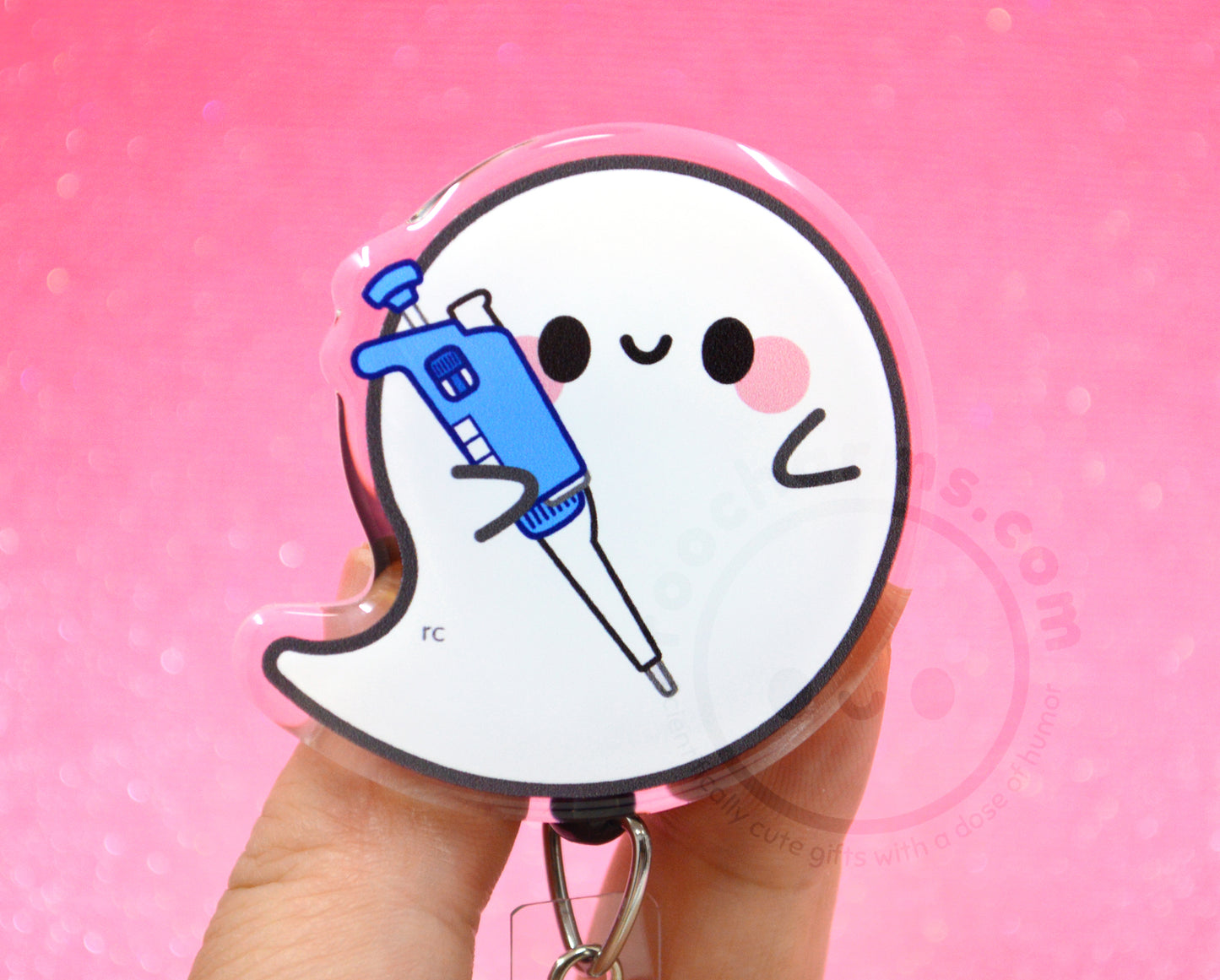 Pipette Ghost Badge Reel