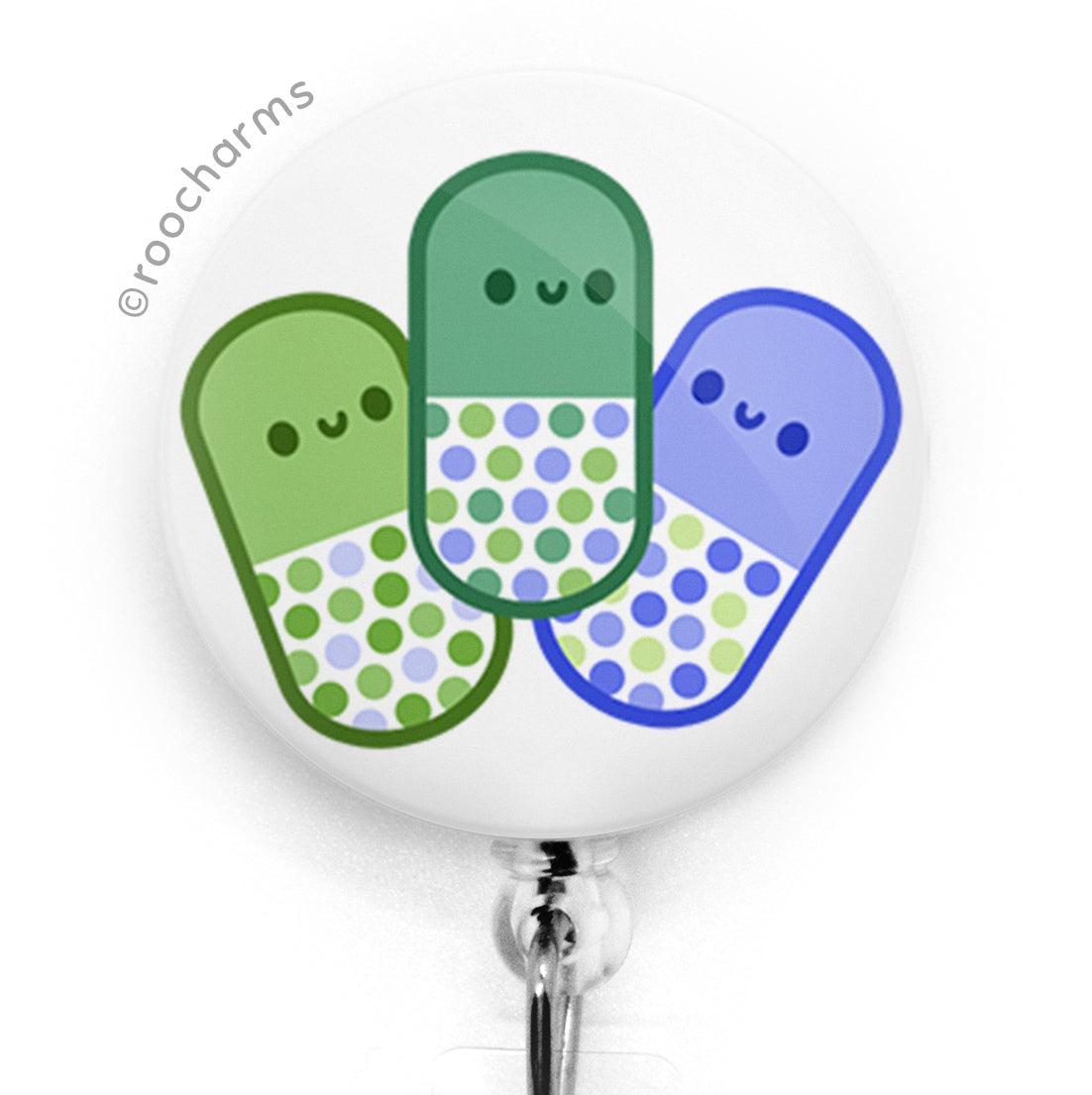 Happy Pills Badge Reel – roocharms