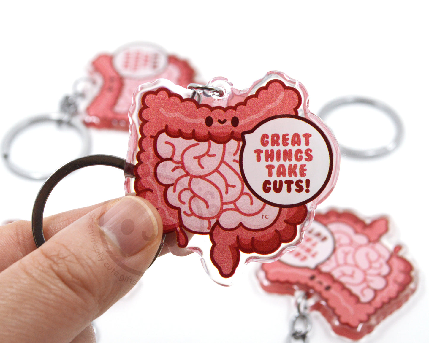 Great Things Take Guts Keychain