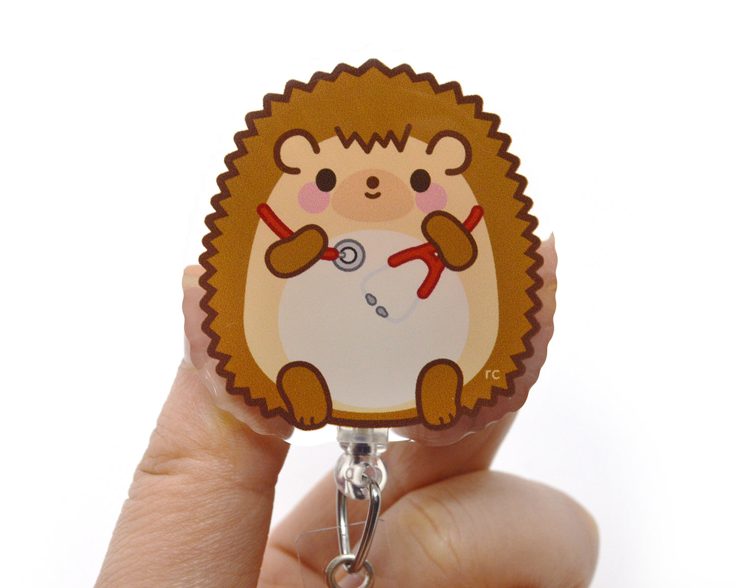 Hedgehog Acrylic Badge Reel