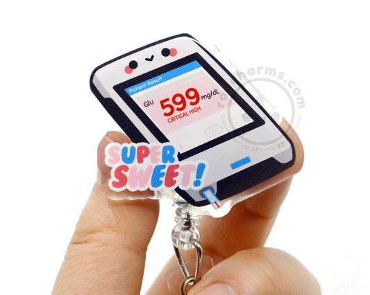 Glucometer Acrylic Badge Reel