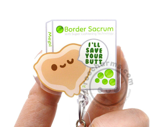 Save Your Butt Acrylic Badge Reel