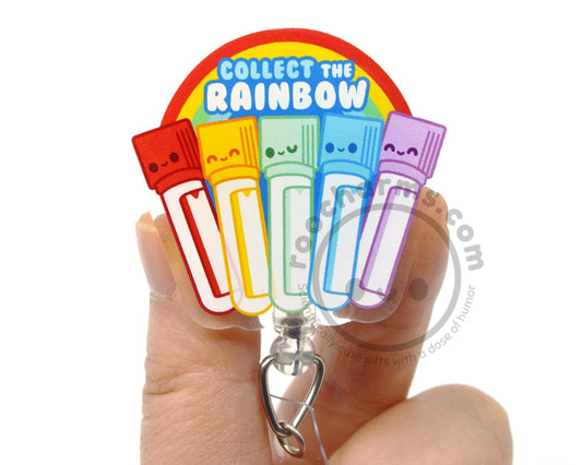 Collect The Rainbow Acrylic Badge Reel