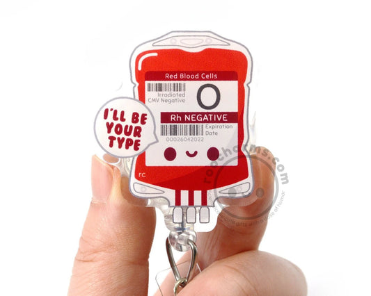 Blood Bag Acrylic Badge Reel