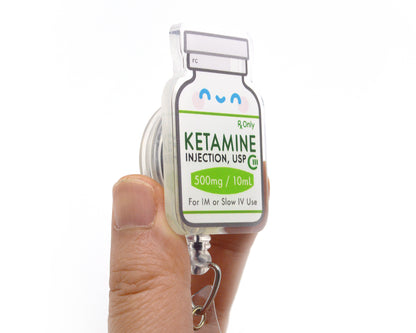 Ketamine Acrylic Badge Reel