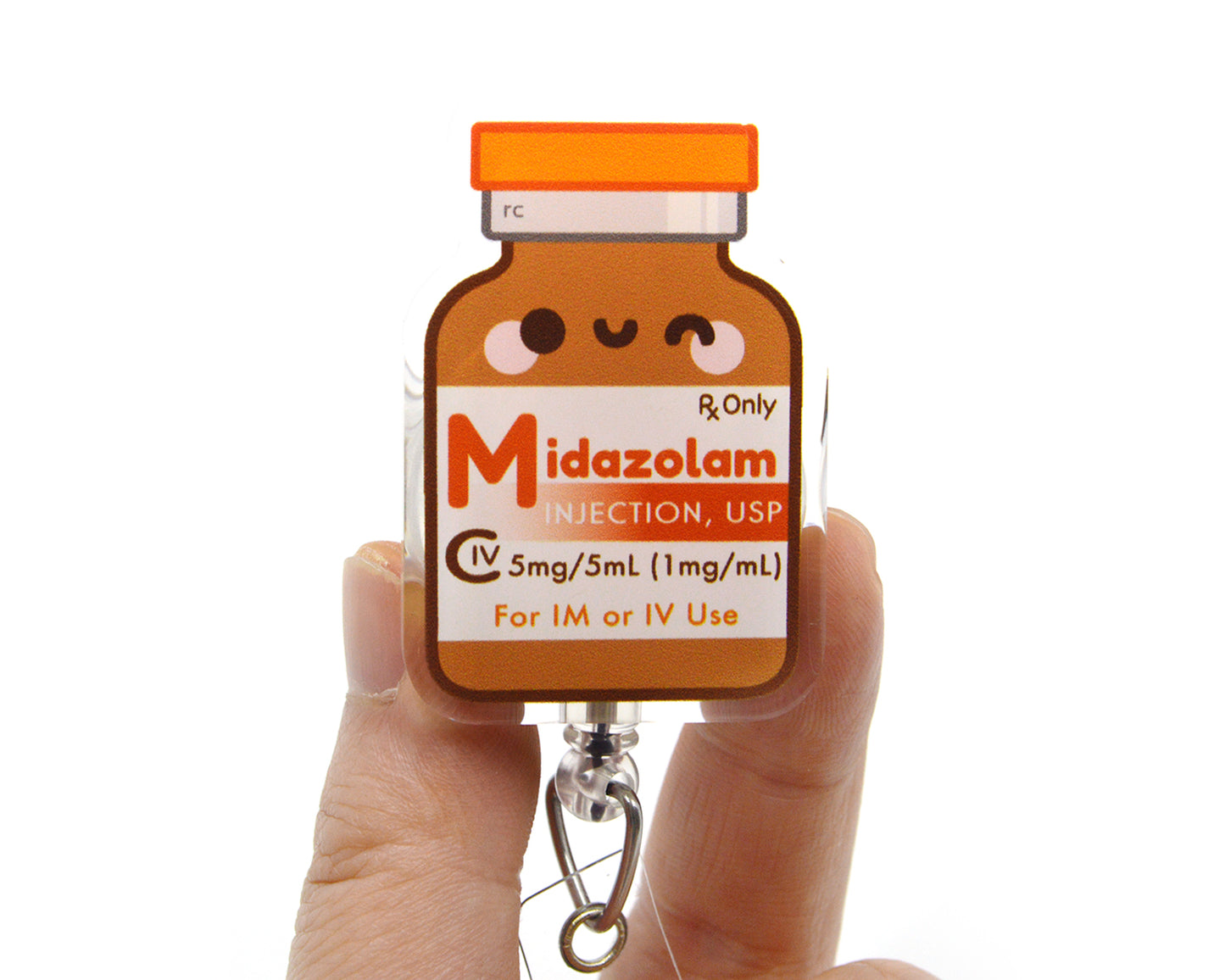 Midazolam Acrylic Badge Reel