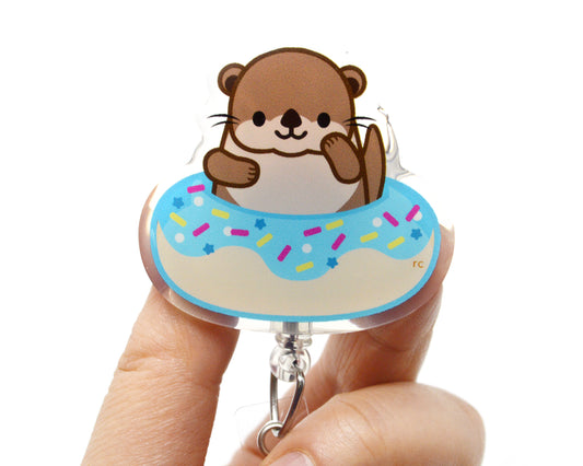 Donut Otter Acrylic Badge Reel