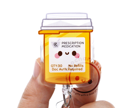 Prescription Bottle Acrylic Badge Reel