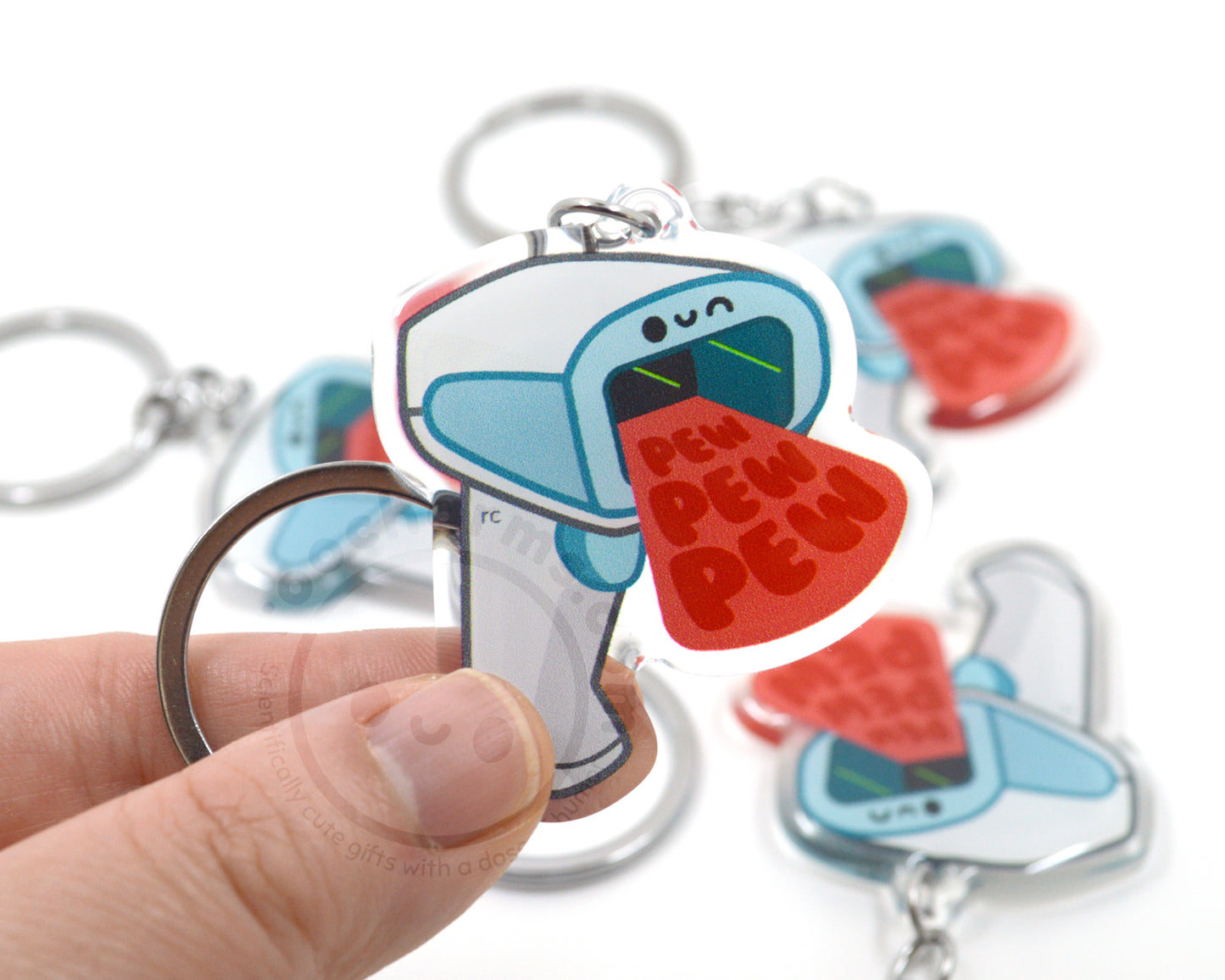 Pew Pew Barcode Scanner Keychain