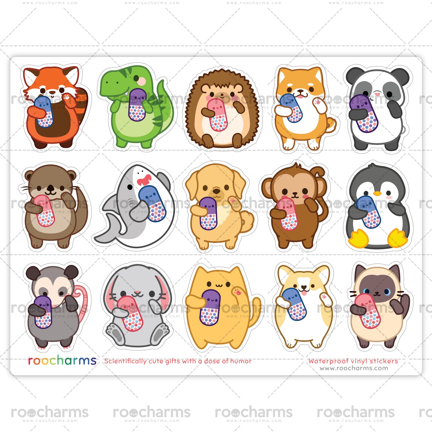 Pill Animals Sticker Sheet