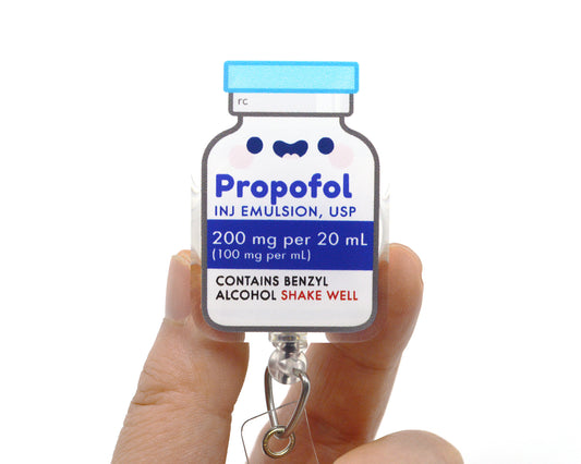 Propofol Acrylic Badge Reel