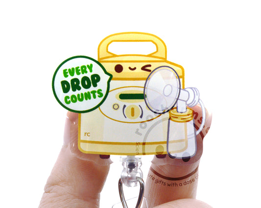 Every Drop Counts Breast Pump Acrylic Badge Reel