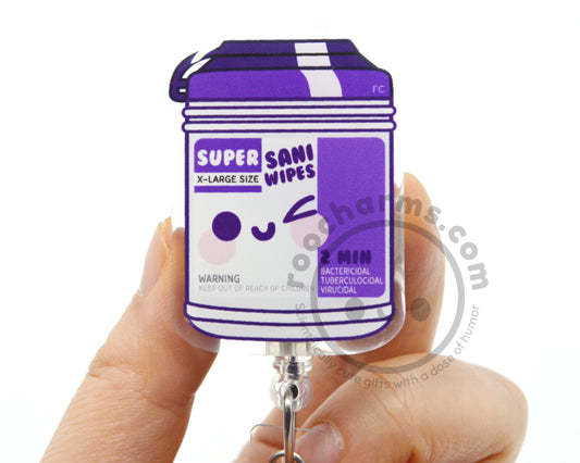 Purple Wipe Acrylic Badge Reel