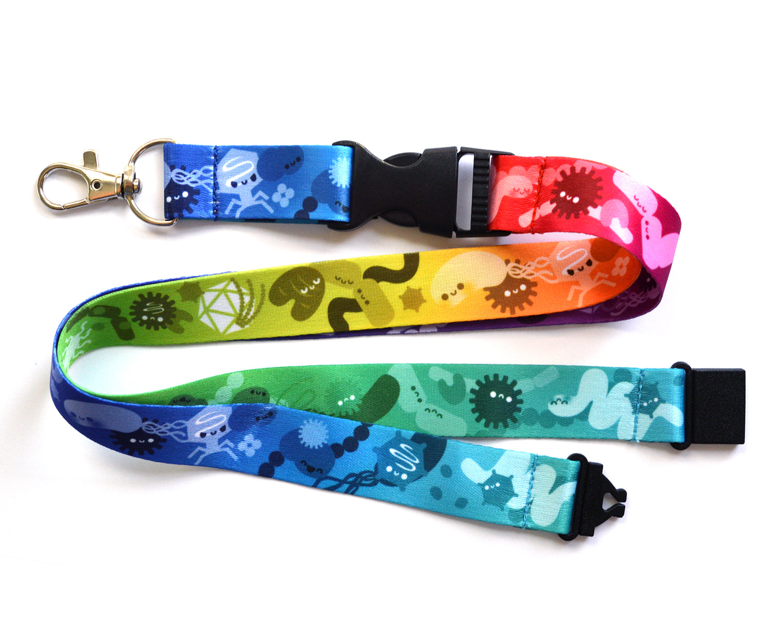 Rainbow Microbes Lanyard - Roocharms