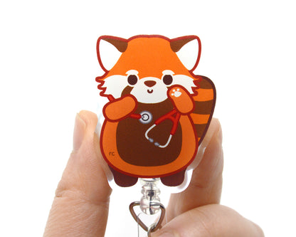 Red Panda Acrylic Badge Reel