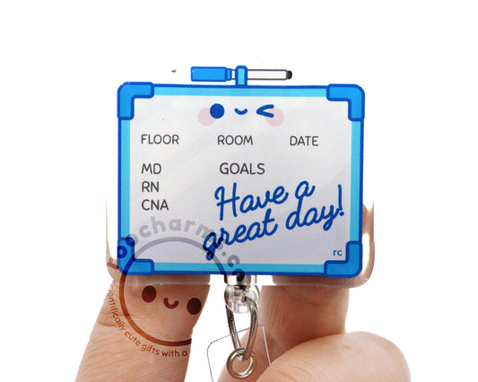 Have A Nice Day Whiteboard Acrylic Badge Reel