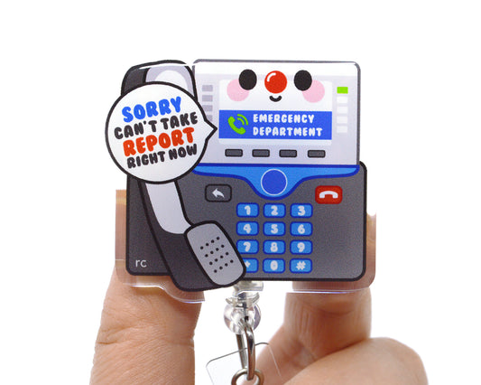Can't Take Report Acrylic Badge Reel