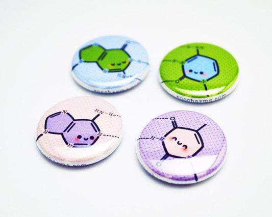 Button Set, Magnet Set, DNA Magnet, DNA, Button, Genetics Gift, Biology Gift, Science Gift - roocharms