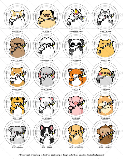 Occupational Therapy Animal Buttons or Magnets
