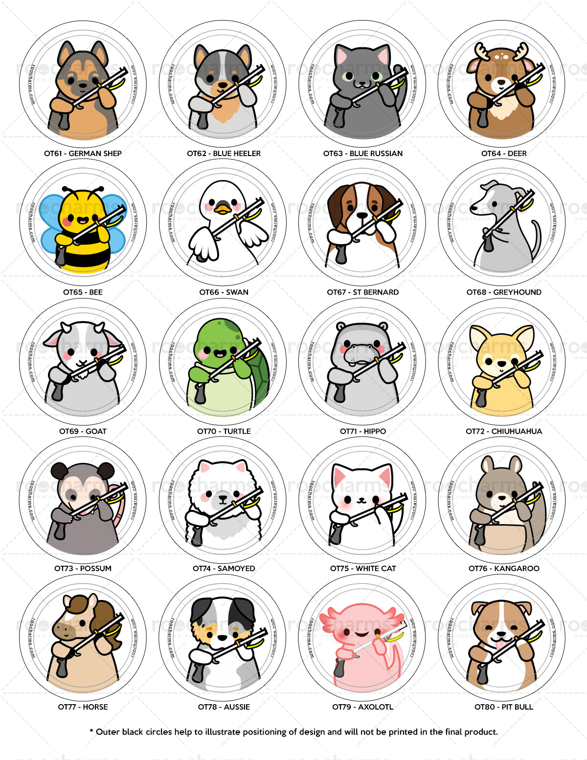 Occupational Therapy Animal Buttons or Magnets