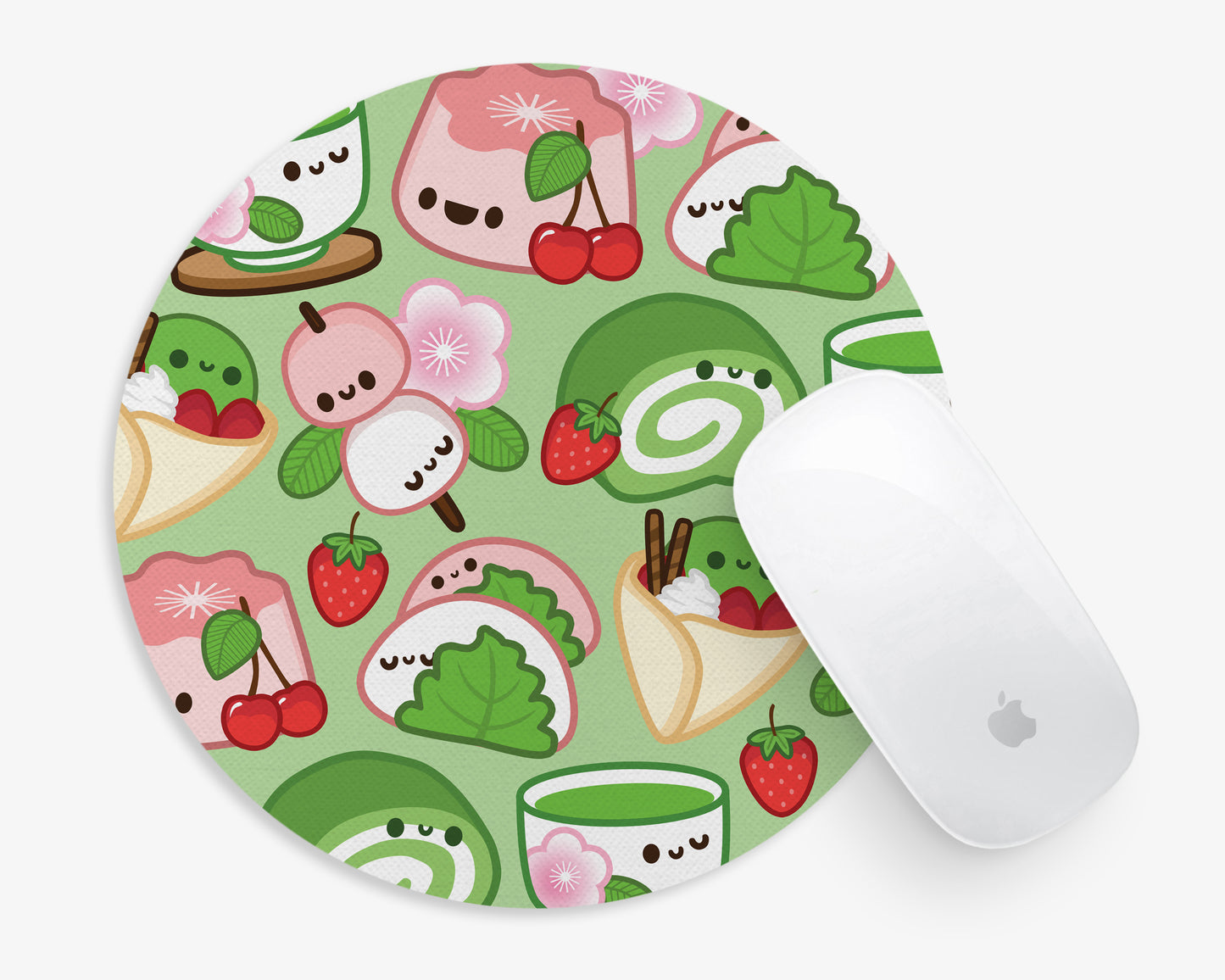 Japanese Sweets Round Mouse Pad